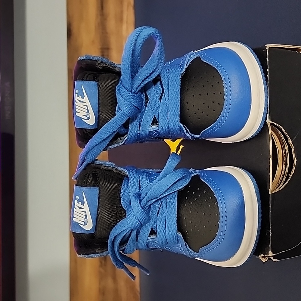 JORDAN 1 RETRO HIGH OG (TD) COLOR:  DK MARINA BLUE/BLACK-WHITE Size: 3C